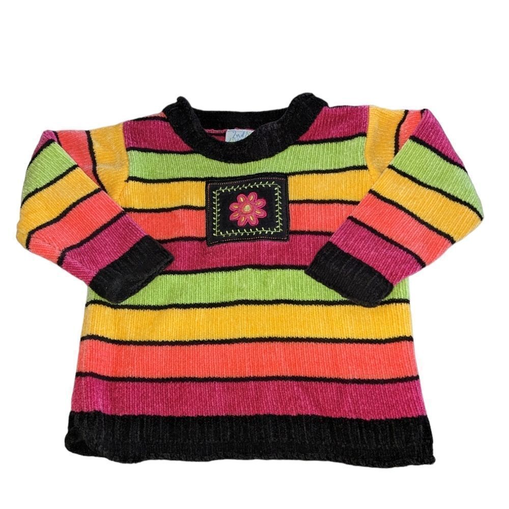 🤩 2nd Step vintage Rainbow velour sweater size 24‎ months🤩2 for $20